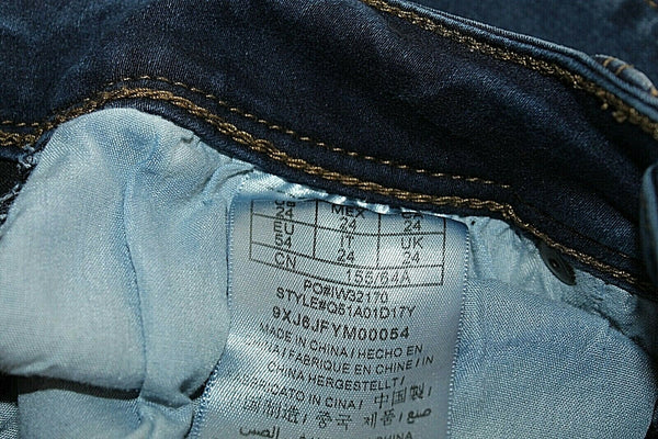 Guess Sz 24 x 32 Blue Denim Visha Fit Skinny Bootcut Cotton Blend Jeans