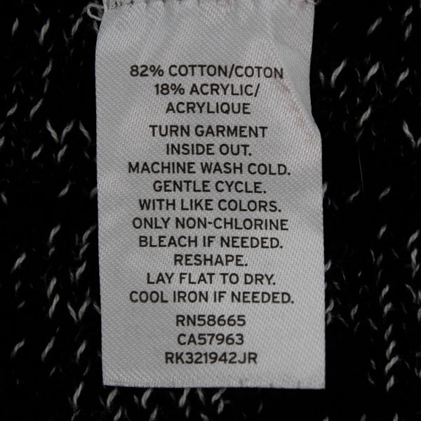 Wild Pearl Sz XS Black White Open Cascade Long Front Cotton Blend Knit Wrap