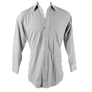 Paul Fredrick Sz 15.5-32 Gray White Multi Checks Button Down Cotton Men's Shirt