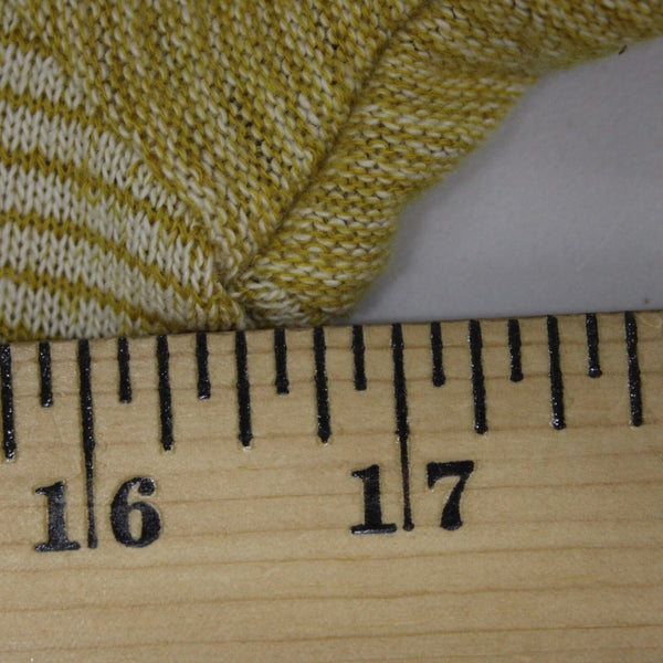 Hem Thread Sz S Yellow Gray Striped Peplum Round Neck Poly Cotton Top