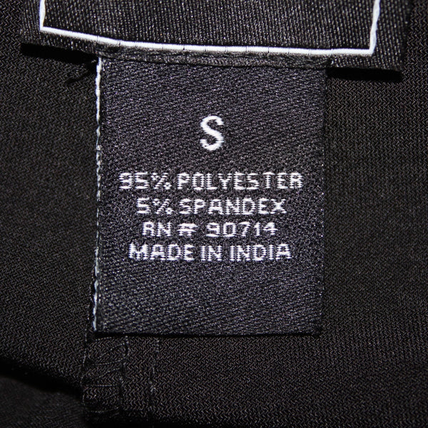 Coco Bianco Sz S Black Split Front Seam Pearl Embellished Polyester Blend Pant