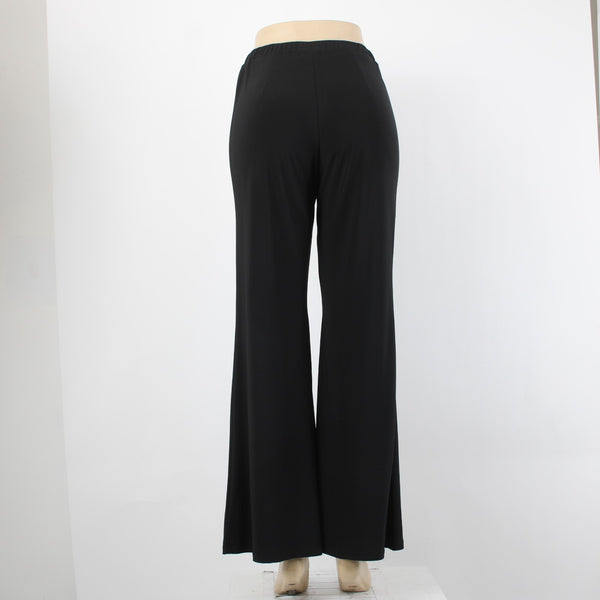 Coco Bianco Sz S Black Split Front Seam Pearl Embellished Polyester Blend Pant