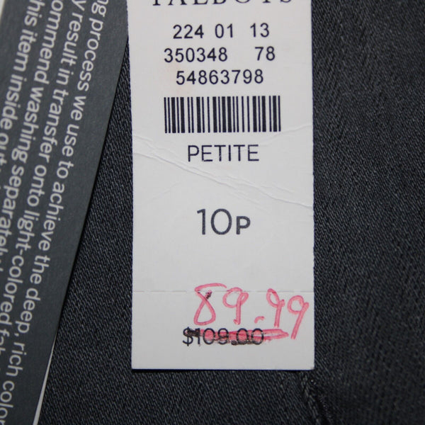 Talbots NEW $90 Jegging Sz 10P x 27 High Gray Waisted Skinny Leg Cotton Pant