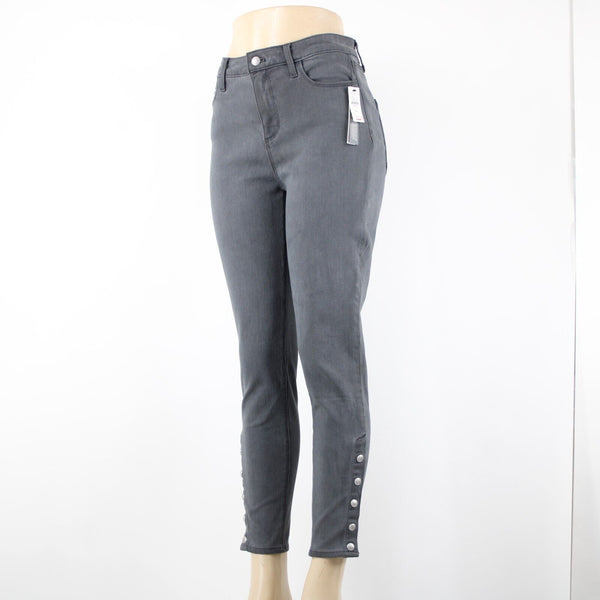 Talbots NEW $90 Jegging Sz 10P x 27 High Gray Waisted Skinny Leg Cotton Pant