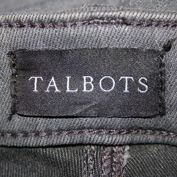 Talbots NEW $90 Jegging Sz 10P x 27 High Gray Waisted Skinny Leg Cotton Pant