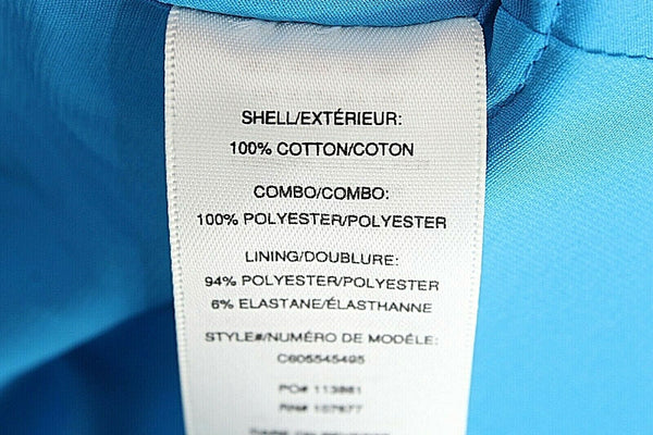 Alice Olivia NEW $330 8 Aqua Blue Open Back Zip Halter Cotton Blend Dress