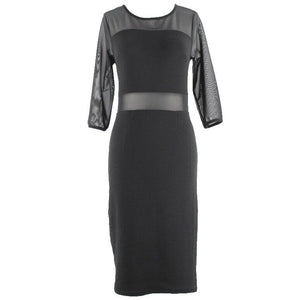 Mlle Gabrielle Sz S Black Sheer Mesh Insert Bodycon Polyester Spandex Dress