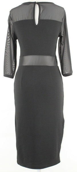 Mlle Gabrielle Sz S Black Sheer Mesh Insert Bodycon Polyester Spandex Dress