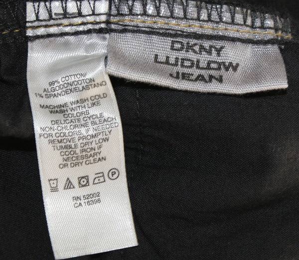 DKNY Ludlow Sz 4 x 33 Black Denim Cotton Blend Jeans