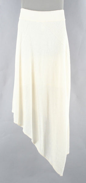 Taos Sz XS Cream Black Asymmetrical Linen Cotton Metallic Knit Skirt