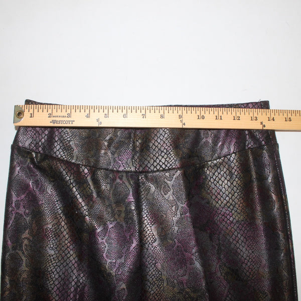 Lena Gabrielle Pant Sz 6 x 30 Black Multi Colored Reptile Print Rayon Nylon Pant