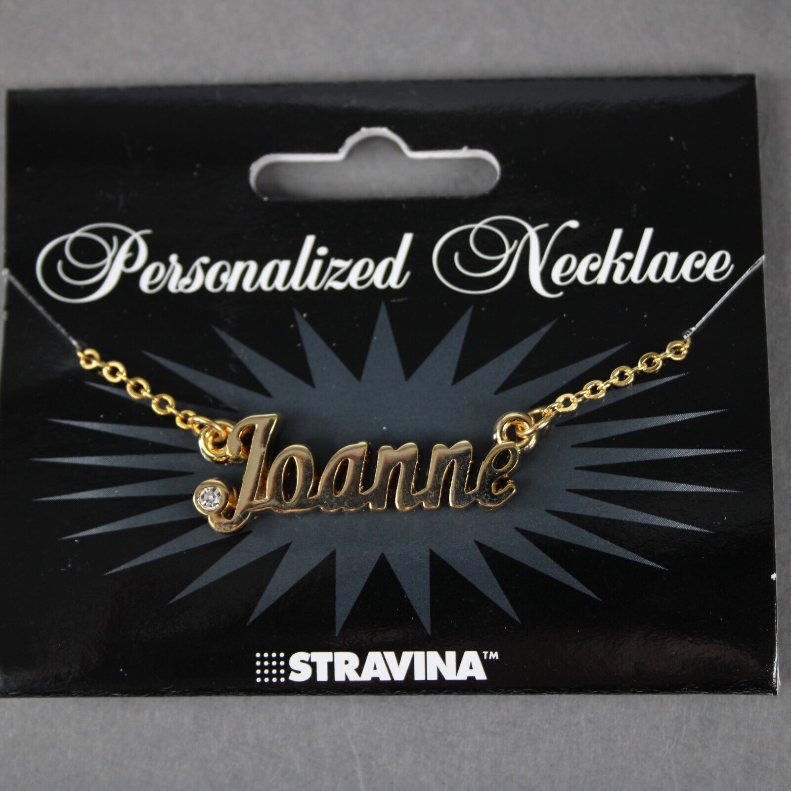 JOANNE NEW Name Goldtone Rhinestone Accent 14.5" w 4.5" Multi Ring Ext Necklace