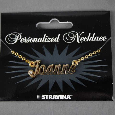 JOANNE NEW Name Goldtone Rhinestone Accent 14.5" w 4.5" Multi Ring Ext Necklace