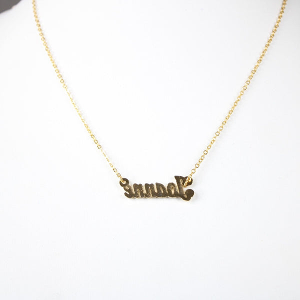 JOANNE NEW Name Goldtone Rhinestone Accent 14.5" w 4.5" Multi Ring Ext Necklace