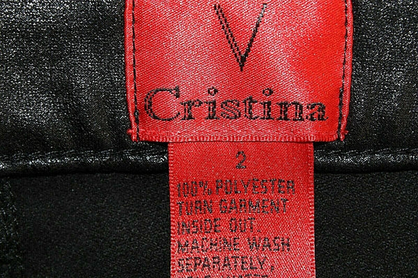 V Christina NEW Sz 2 x 28 Black Soft Stretchy Skinny 100% Polyester Jean
