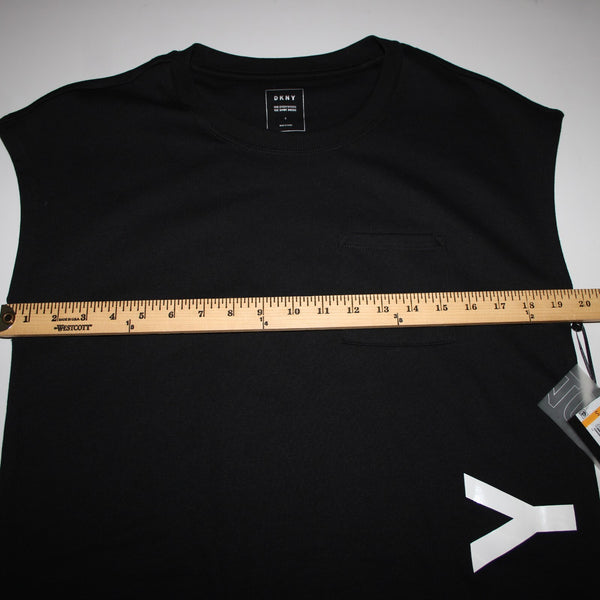 DKNY NEW Group 4m Sz S Black White Logo Cap Sleeve Cotton Polyester Dress