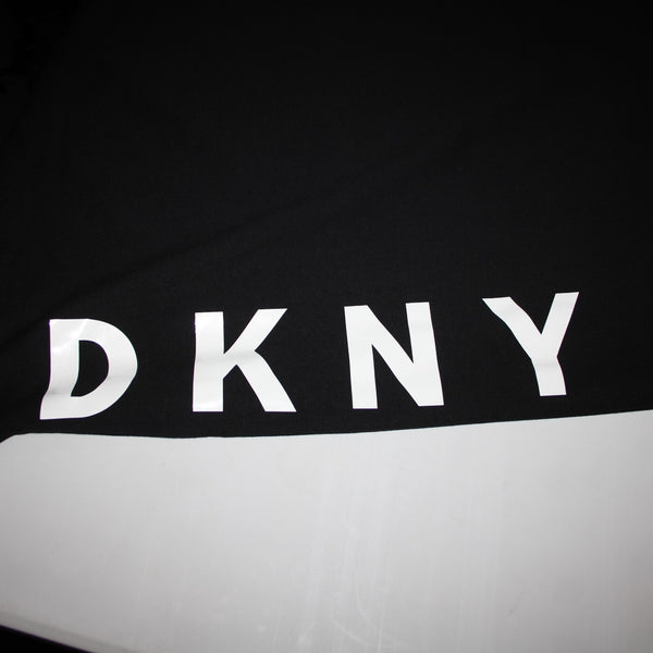 DKNY NEW Group 4m Sz S Black White Logo Cap Sleeve Cotton Polyester Dress