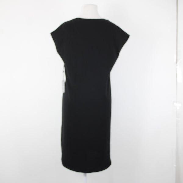 DKNY NEW Group 4m Sz S Black White Logo Cap Sleeve Cotton Polyester Dress