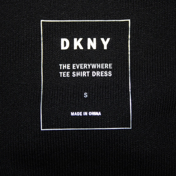 DKNY NEW Group 4m Sz S Black White Logo Cap Sleeve Cotton Polyester Dress