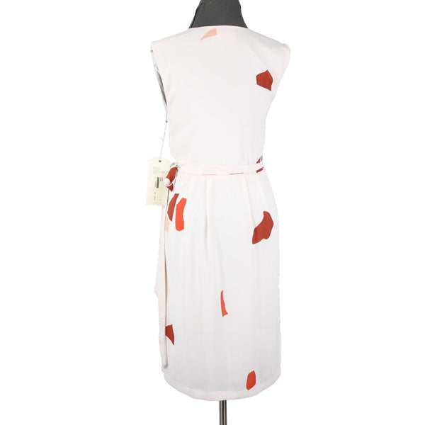 Eve Gravel NEW $204 Sz S Cream Red Wrap Lined 100% Polyester Sun Dress