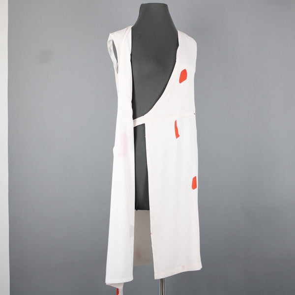 Eve Gravel NEW $204 Sz S Cream Red Wrap Lined 100% Polyester Sun Dress