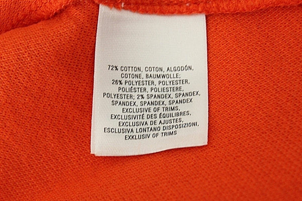 9-H15 S'CL Sz L Orange Textured Cotton Polyester Spandex Ruffle Peplum Top