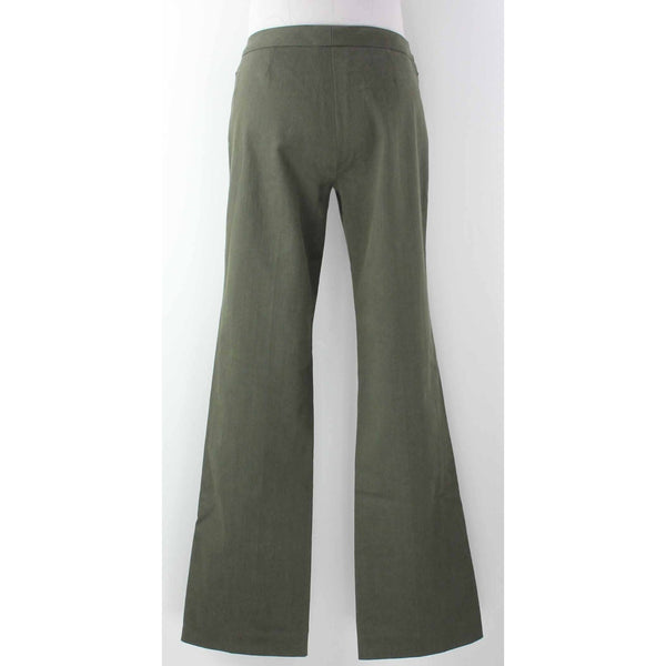Worth NEW Sz 8 x 34"  Olive Green Flat Front Zip Pocket Cotton Blend Pant