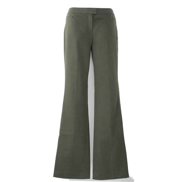 Worth NEW Sz 8 x 34"  Olive Green Flat Front Zip Pocket Cotton Blend Pant