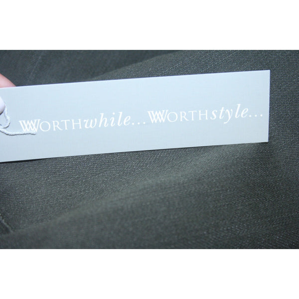 Worth NEW Sz 8 x 34"  Olive Green Flat Front Zip Pocket Cotton Blend Pant