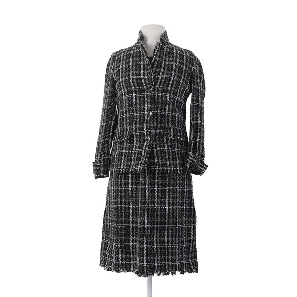 NY Collection Dress Suit Sz S Black White Silver 2 Piece Polyester Cotton Dress