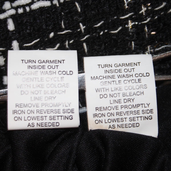 NY Collection Dress Suit Sz S Black White Silver 2 Piece Polyester Cotton Dress