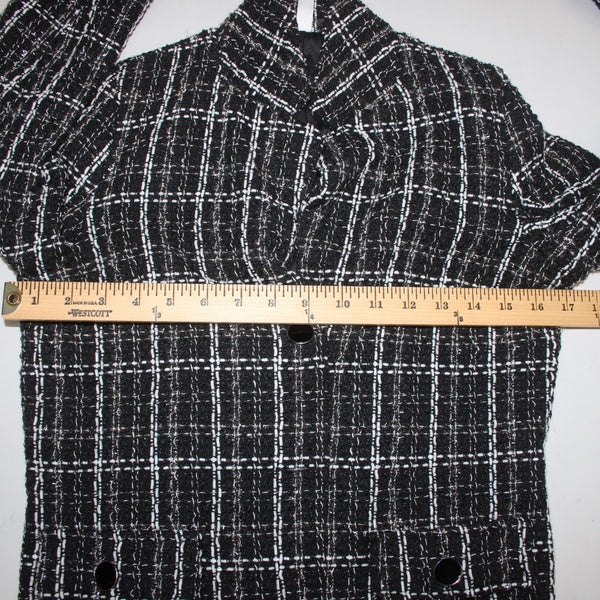 NY Collection Dress Suit Sz S Black White Silver 2 Piece Polyester Cotton Dress