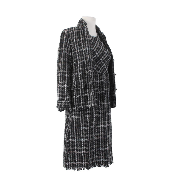 NY Collection Dress Suit Sz S Black White Silver 2 Piece Polyester Cotton Dress