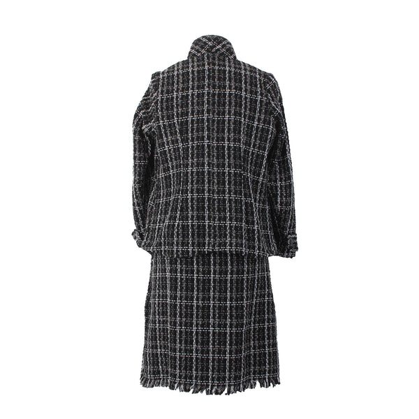 NY Collection Dress Suit Sz S Black White Silver 2 Piece Polyester Cotton Dress