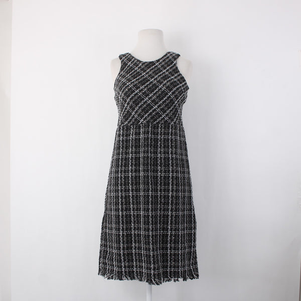 NY Collection Dress Suit Sz S Black White Silver 2 Piece Polyester Cotton Dress