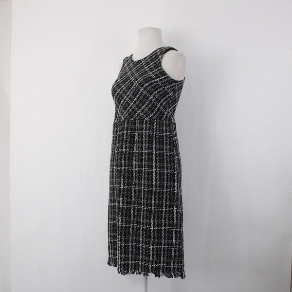 NY Collection Dress Suit Sz S Black White Silver 2 Piece Polyester Cotton Dress