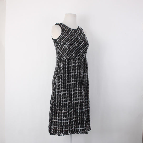 NY Collection Dress Suit Sz S Black White Silver 2 Piece Polyester Cotton Dress