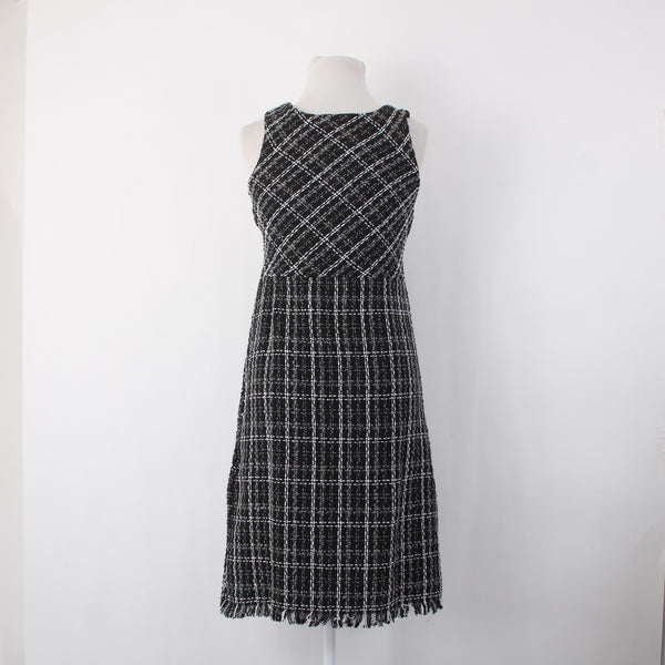 NY Collection Dress Suit Sz S Black White Silver 2 Piece Polyester Cotton Dress