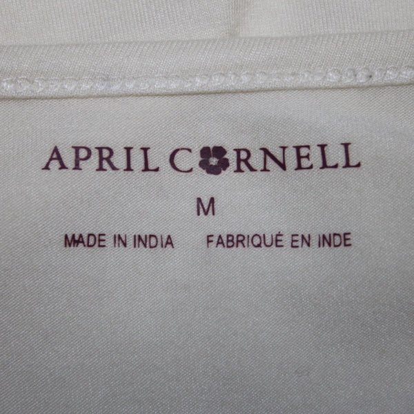 April Cornell Dress NEW Devon Slip Sz M Cream Lace Detail Ruffles Viscose Dress