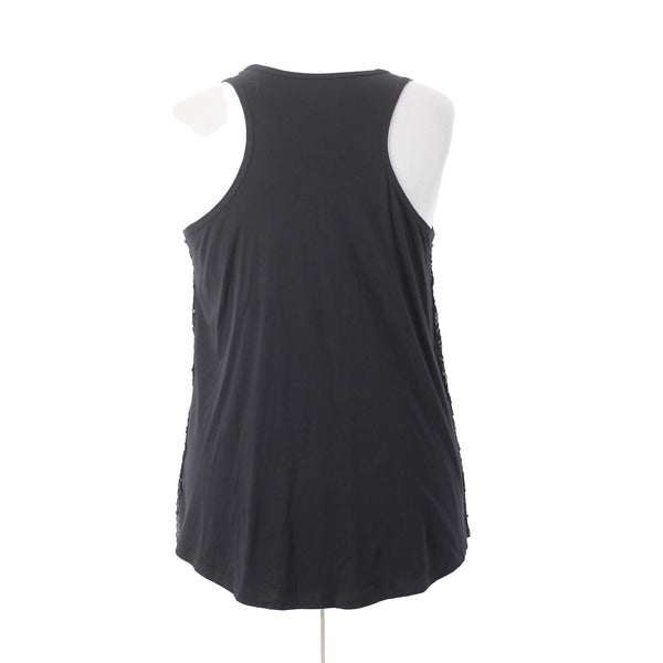 Lane Bryant Top NEW $40 Sz 14 Black Sequin Sleeveless Cotton Modal Poly Top
