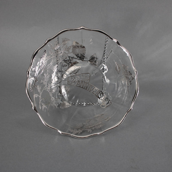 25th Anniversary Bon Bon Bowl Clear Crystal Silver 25th Anniversary Bon Bon Bowl