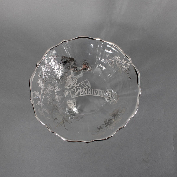 25th Anniversary Bon Bon Bowl Clear Crystal Silver 25th Anniversary Bon Bon Bowl