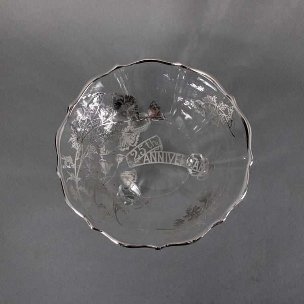 25th Anniversary Bon Bon Bowl Clear Crystal Silver 25th Anniversary Bon Bon Bowl