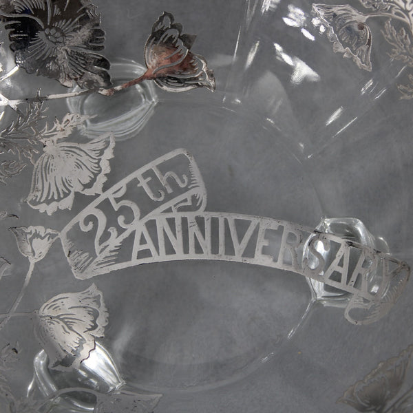 25th Anniversary Bon Bon Bowl Clear Crystal Silver 25th Anniversary Bon Bon Bowl