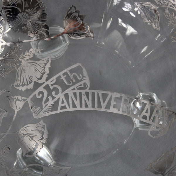 25th Anniversary Bon Bon Bowl Clear Crystal Silver 25th Anniversary Bon Bon Bowl