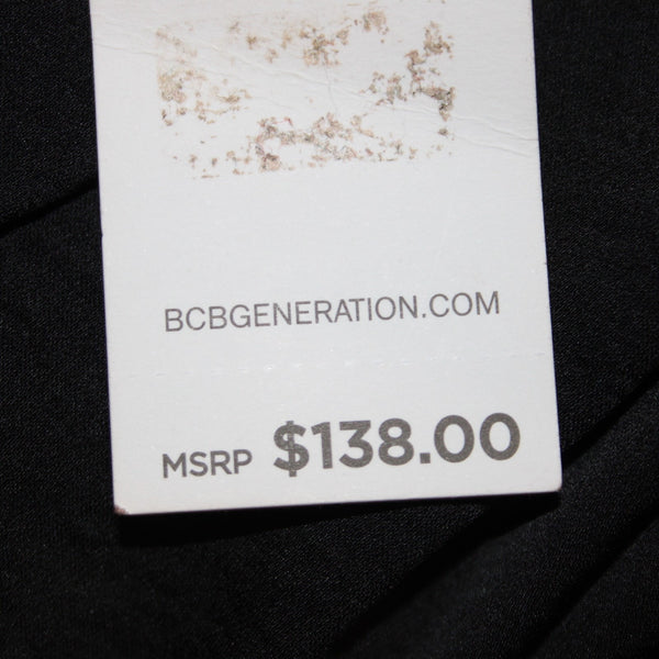 BCBGeneration Dress NEW $138 Sz 2 Black One Shoulder Lined Layered Poly Dress