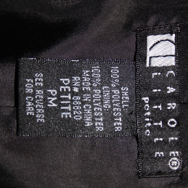 Carole Little Petites Sz M Black Bronze Studded Pockets Lined Polyester Jacket