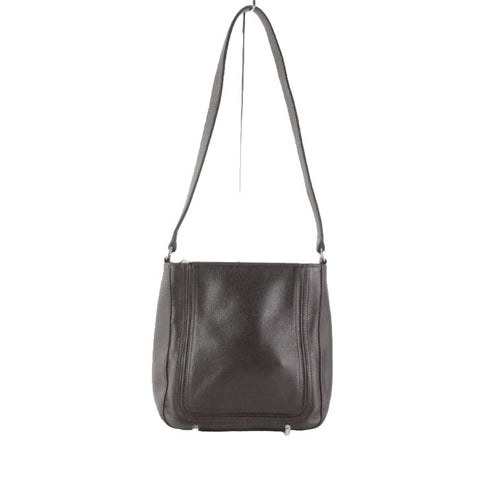 Liz Claiborne Brown Pebbled Leather Zip Top Shoulder Purse