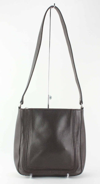 Liz Claiborne Brown Pebbled Leather Zip Top Shoulder Purse