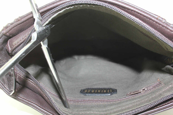 Liz Claiborne Brown Pebbled Leather Zip Top Shoulder Purse